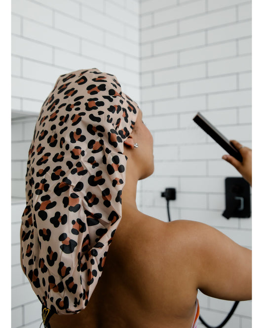 SHORT SATIN-LINED SHOWER CAP