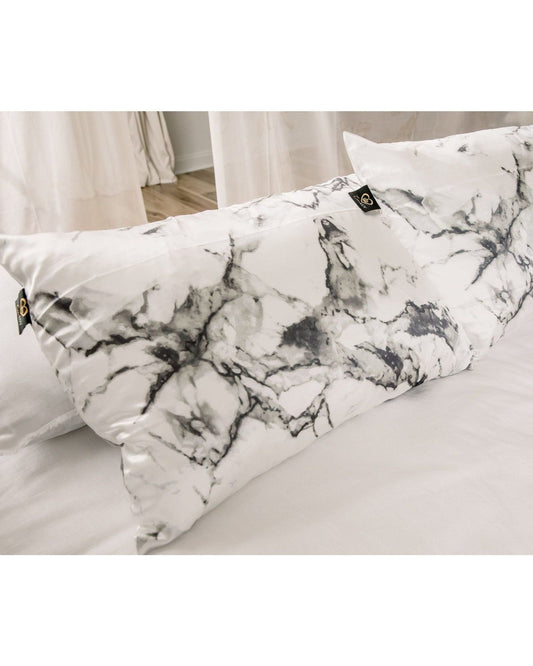 Marble Vegan Satin Pillowcase Set - CrownLUV